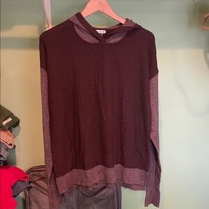 Smartwool Shadow Pine Hoodie Sweater Maroon and Heather Lightweight